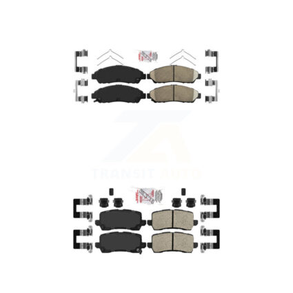 Front Rear Ceramic Disc Brake Pads Kit For 2014-2020 Acura RLX Sport Hybrid SH-AWD KNF-100756