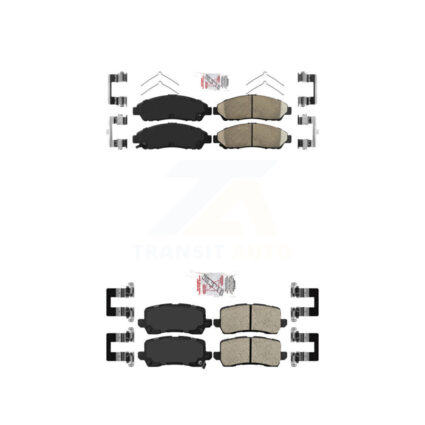 Front Rear Ceramic Disc Brake Pads Kit For 2014-2020 Acura RLX Sport Hybrid SH-AWD KNF-100757
