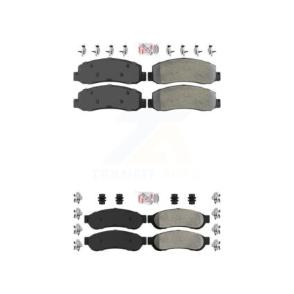 Front Rear Semi-Metallic Disc Brake Pads Kit For Ford F-350 Super Duty KNF-100812