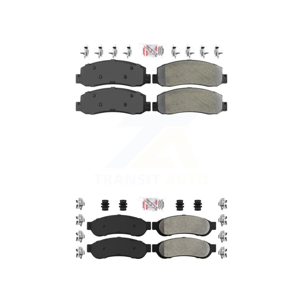 Front Rear Semi-Metallic Disc Brake Pads Kit For Ford F-350 Super Duty KNF-100812
