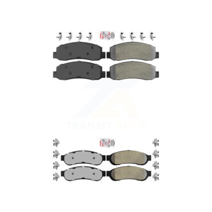 Front Rear Semi-Metallic Disc Brake Pads Kit For Ford F-350 Super Duty KNF-100813