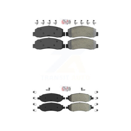 Front Rear Semi-Metallic Disc Brake Pads Kit For 2005-2007 Ford F-350 Super Duty F-250 KNF-100814