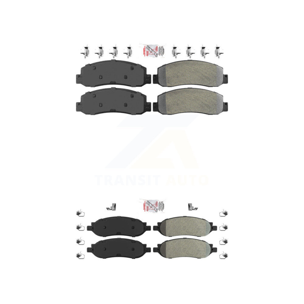 Front Rear Semi-Metallic Disc Brake Pads Kit For 2005-2007 Ford F-350 Super Duty F-250 KNF-100814