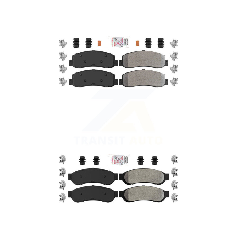Front Rear Semi-Metallic Disc Brake Pads Kit For Ford F-350 Super Duty KNF-100816