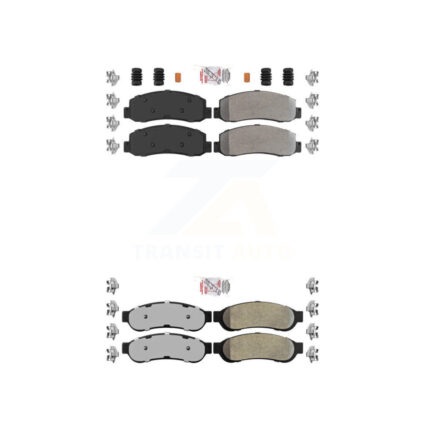 Front Rear Semi-Metallic Disc Brake Pads Kit For Ford F-350 Super Duty KNF-100817