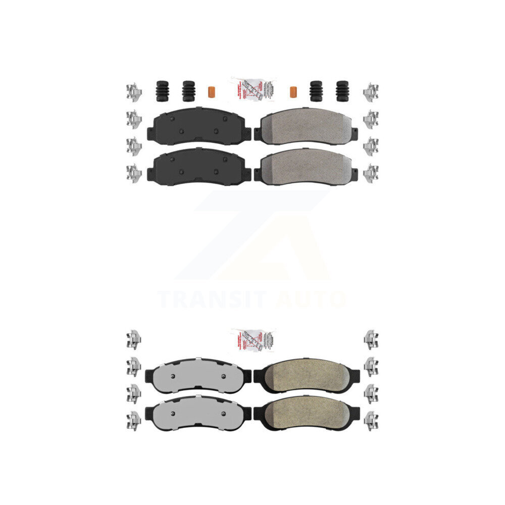 Front Rear Semi-Metallic Disc Brake Pads Kit For Ford F-350 Super Duty KNF-100817