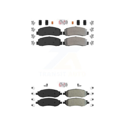 Front Rear Semi-Metallic Disc Brake Pads Kit For 2005-2007 Ford F-350 Super Duty F-250 KNF-100818