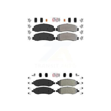 Front Rear Semi-Metallic Disc Brake Pads Kit For 2005-2007 Ford F-350 Super Duty F-250 KNF-100819