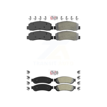 Front Rear Semi-Metallic Disc Brake Pads Kit For Ford F-250 Super Duty F-350 F-450 KNF-100820