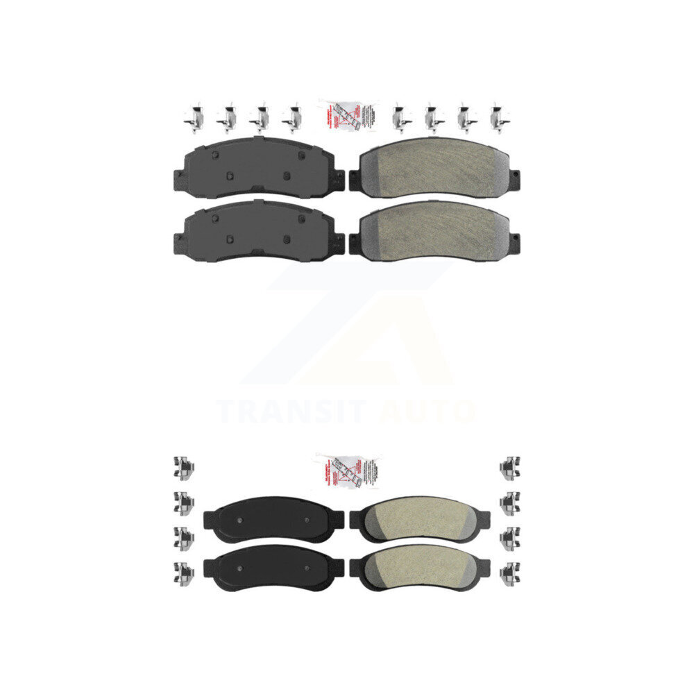 Front Rear Semi-Metallic Disc Brake Pads Kit For Ford F-250 Super Duty F-350 F-450 KNF-100820