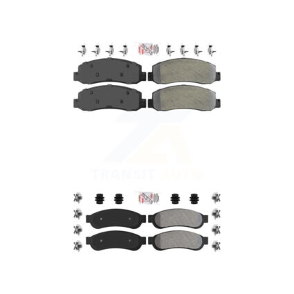 Front Rear Semi-Metallic Disc Brake Pads Kit For Ford F-250 Super Duty F-350 F-450 KNF-100821