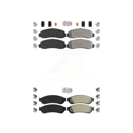 Front Rear Semi-Metallic Disc Brake Pads Kit For Ford F-250 Super Duty F-350 F-450 KNF-100822