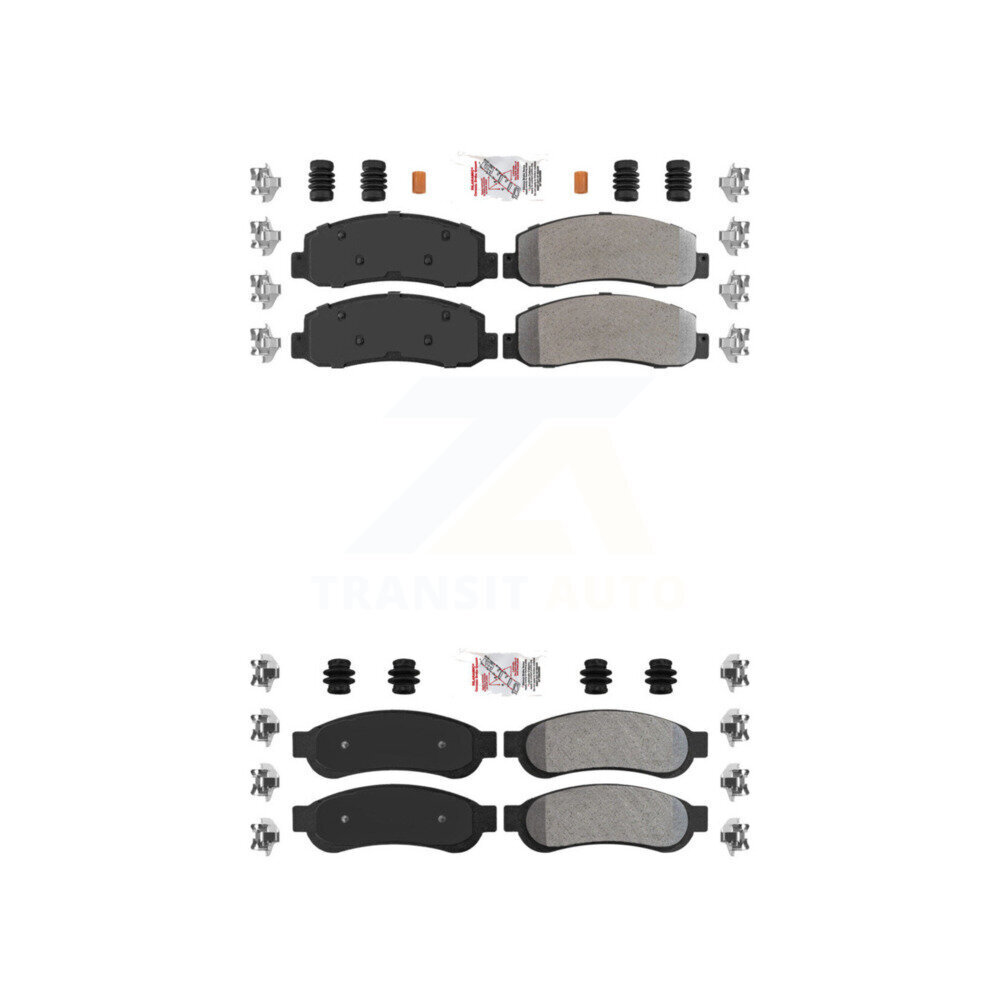 Front Rear Semi-Metallic Disc Brake Pads Kit For Ford F-250 Super Duty F-350 F-450 KNF-100823