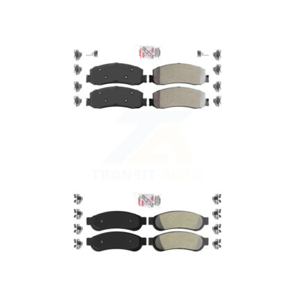 Front Rear Semi-Metallic Disc Brake Pads Kit For Ford F-250 Super Duty F-350 KNF-100824