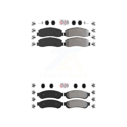 Front Rear Semi-Metallic Disc Brake Pads Kit For Ford F-250 Super Duty F-350 KNF-100827