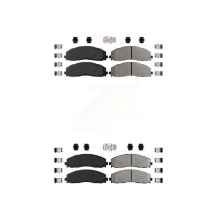 Front Rear Semi-Metallic Disc Brake Pads Kit For Ford F-350 Super Duty F-250 F-450 KNF-100829