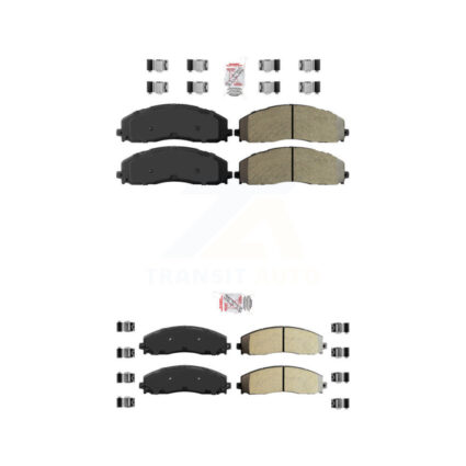 Front Rear Semi-Metallic Disc Brake Pads Kit For Ford F-350 Super Duty F-250 F-450 KNF-100832