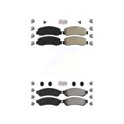 Front Rear Semi-Metallic Disc Brake Pads Kit For Ford F-350 Super Duty F-250 KNF-100833