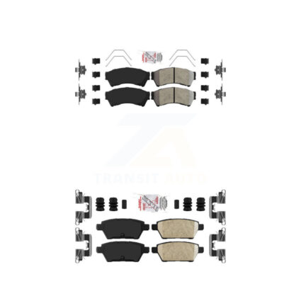 Front Semi-Metallic Rear Ceramic Disc Brake Pads Kit For Ford Fusion Mazda 6 Lincoln MKZ KNF-100848