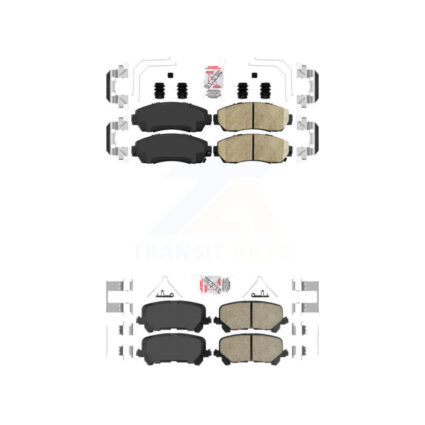 Front Rear Ceramic Disc Brake Pads Kit For 2019-2024 Honda Passport KNF-100874