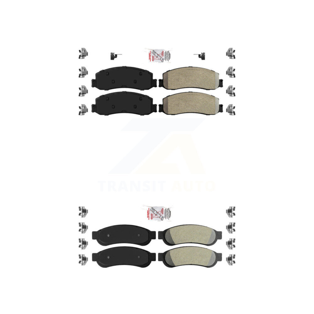 Front Rear Semi-Metallic Disc Brake Pads Kit For Ford F-350 Super Duty F-250 KNF-100909