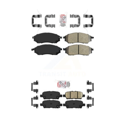 Front Semi-Metallic Rear Ceramic Disc Brake Pads Kit For INFINITI EX35 QX50 QX70 G25 370Z KNF-100916