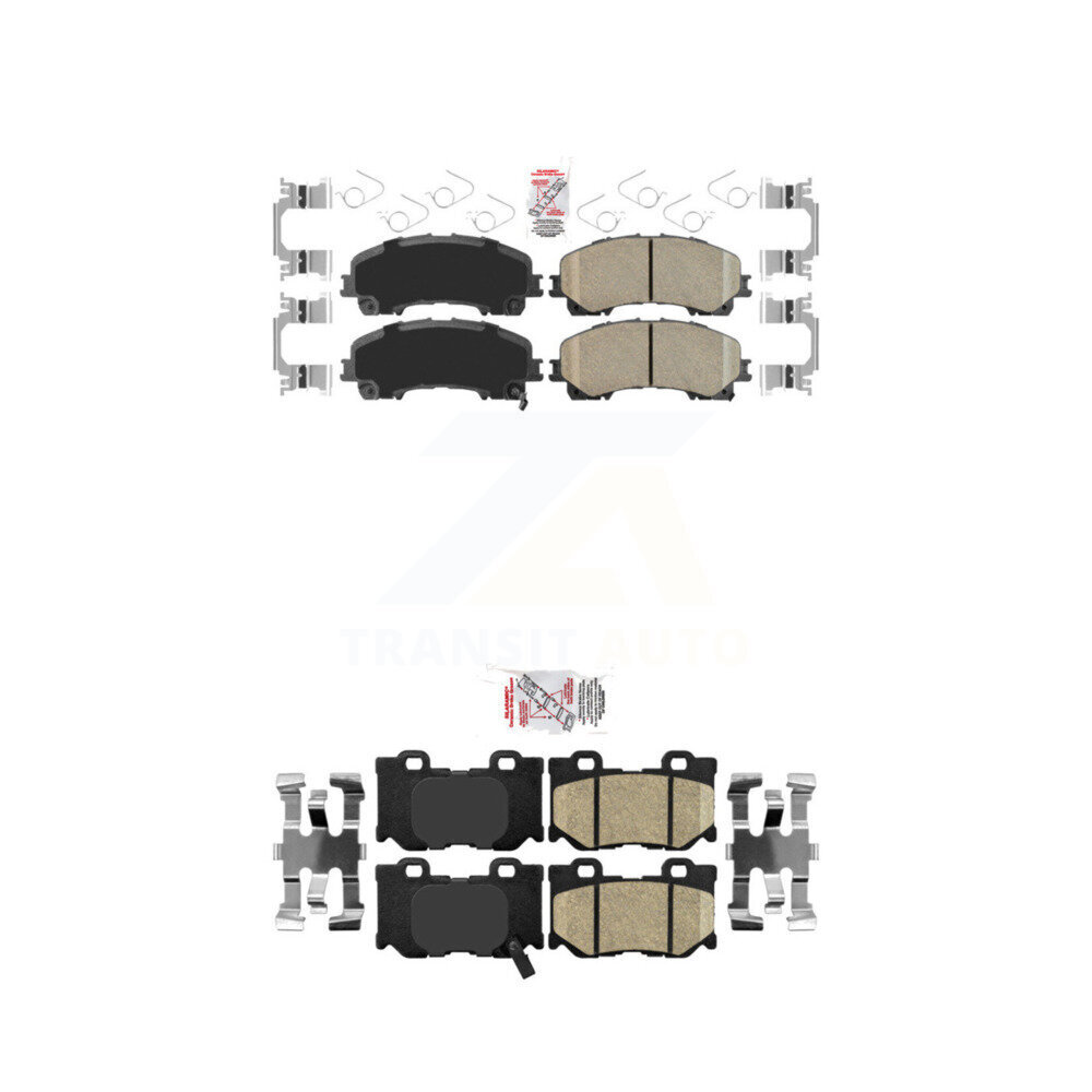 Front Rear Ceramic Disc Brake Pads Kit For INFINITI Q50 Q60 With Dual Piston Caliper KNF-100924
