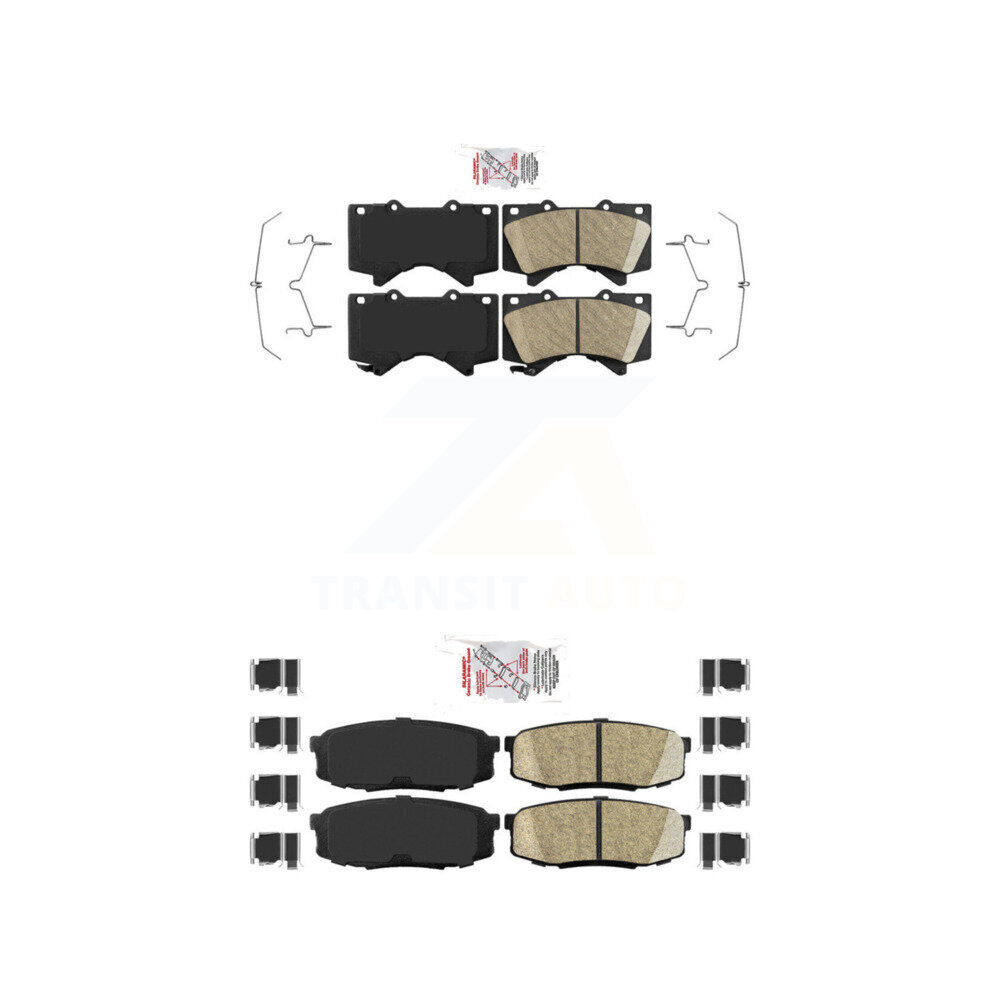 Front Rear Ceramic Disc Brake Pads Kit For Toyota Tundra Sequoia Lexus LX570 Land Cruiser KNF-100937