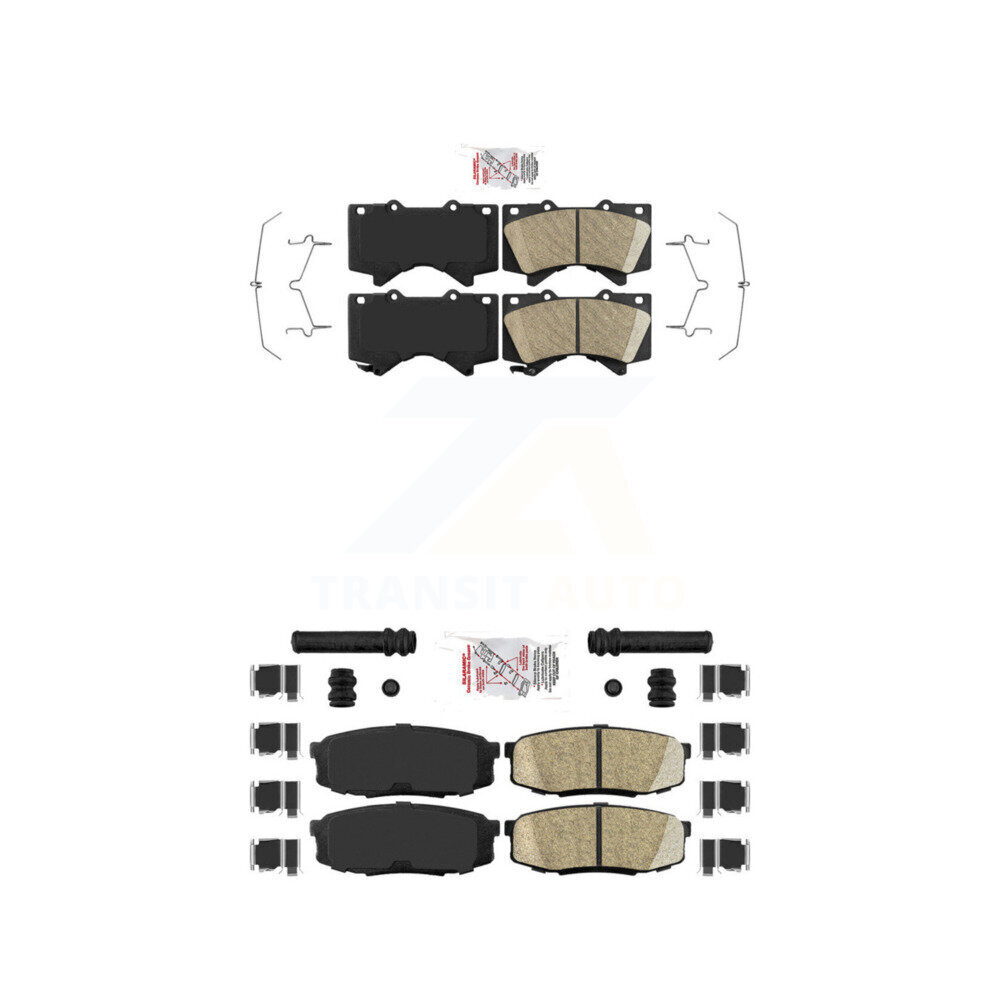 Front Rear Ceramic Disc Brake Pads Kit For Toyota Tundra Sequoia Lexus LX570 Land Cruiser KNF-100938