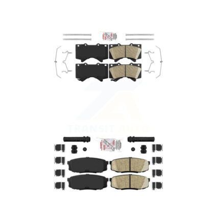 Front Rear Ceramic Disc Brake Pads Kit For Toyota Tundra Sequoia Lexus LX570 Land Cruiser KNF-100940