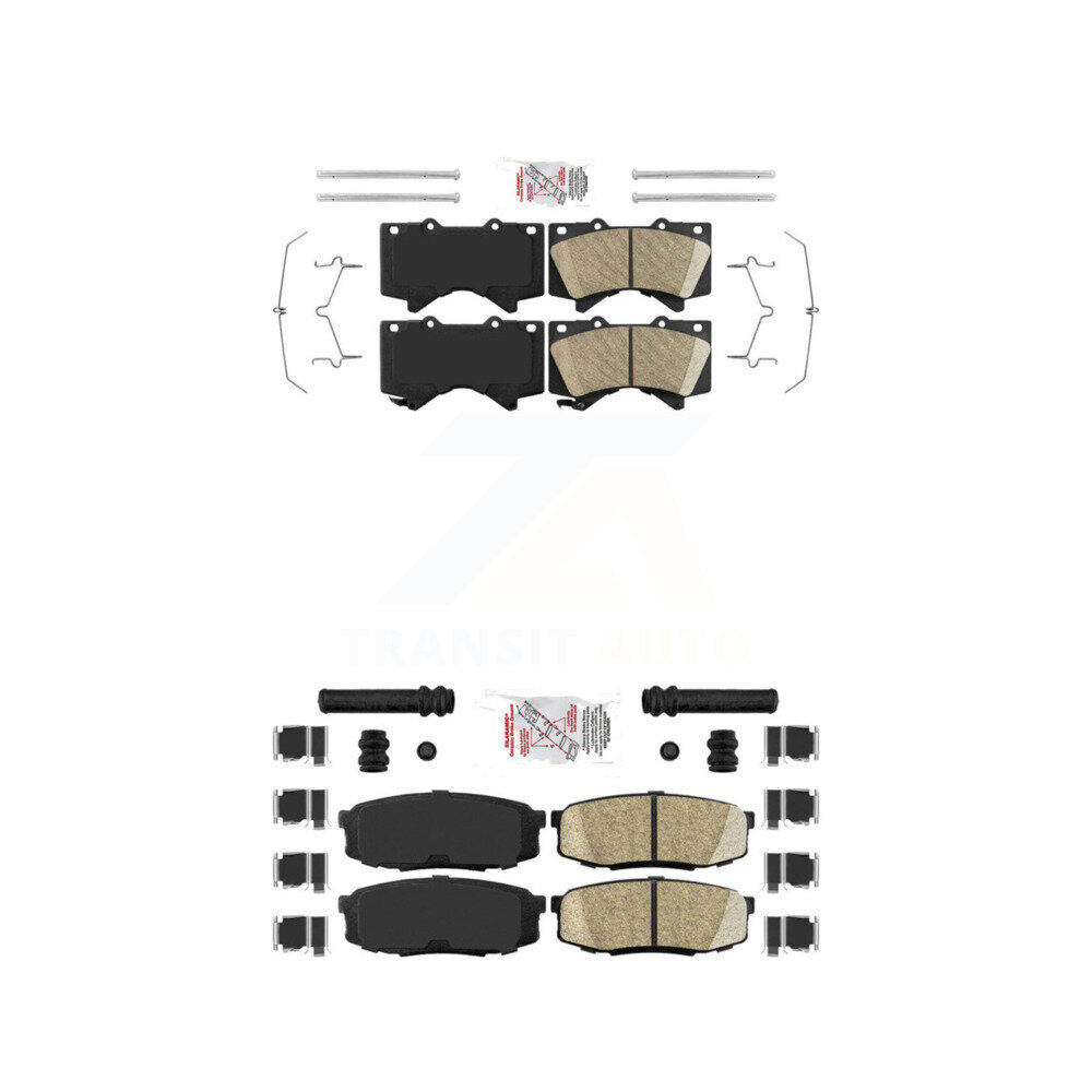 Front Rear Ceramic Disc Brake Pads Kit For Toyota Tundra Sequoia Lexus LX570 Land Cruiser KNF-100940