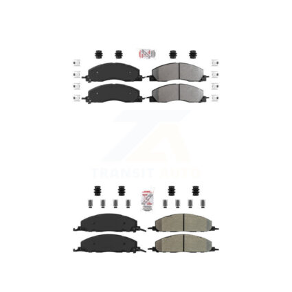 Front Rear Semi-Metallic Disc Brake Pads Kit For Ram 3500 2500 1500 Dodge KNF-100948