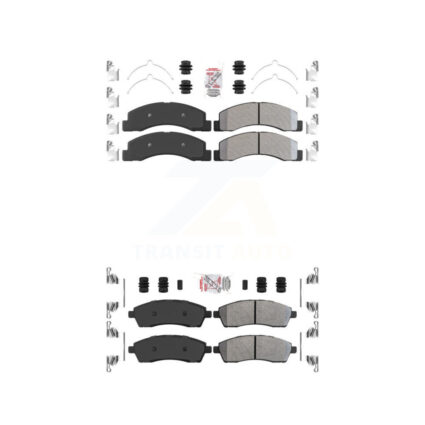 Front Rear Semi-Metallic Disc Brake Pads Kit For Ford F-350 Super Duty F-250 Excursion KNF-100952