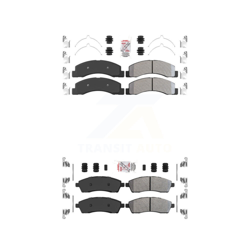 Front Rear Semi-Metallic Disc Brake Pads Kit For Ford F-350 Super Duty F-250 Excursion KNF-100952