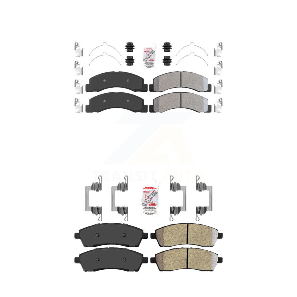 Front Rear Semi-Metallic Disc Brake Pads Kit For Ford F-350 Super Duty F-250 Excursion KNF-100953