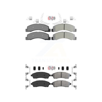 Front Rear Semi-Metallic Disc Brake Pads Kit For Ford F-350 Super Duty F-250 Excursion KNF-100954
