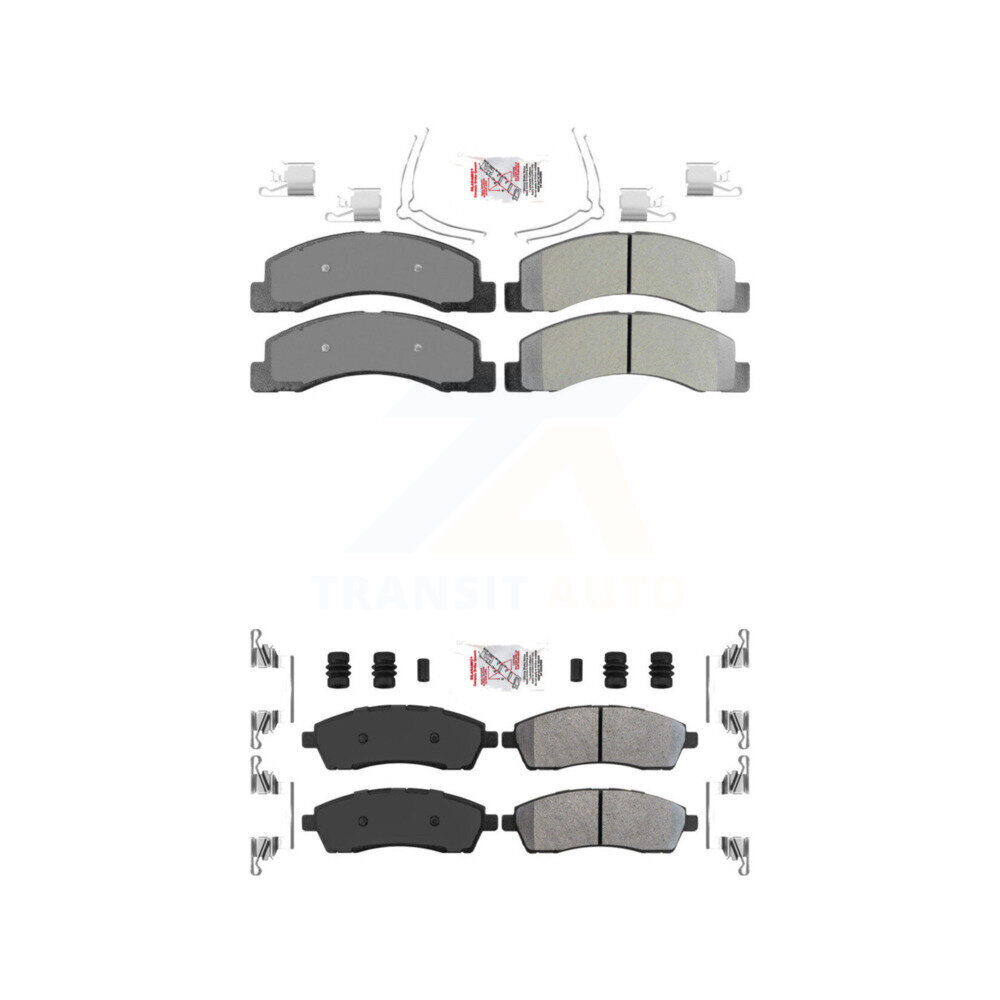 Front Rear Semi-Metallic Disc Brake Pads Kit For Ford F-350 Super Duty F-250 Excursion KNF-100954
