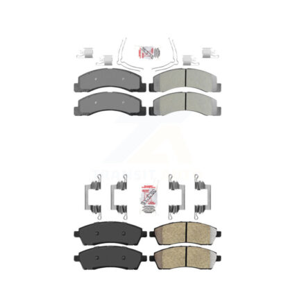 Front Rear Semi-Metallic Disc Brake Pads Kit For Ford F-350 Super Duty F-250 Excursion KNF-100955