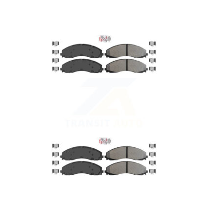 Front Rear Semi-Metallic Disc Brake Pads Kit For Ford F-450 Super Duty F-550 F-600 KNF-100986