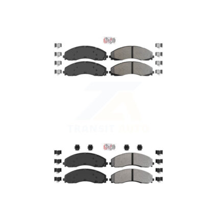 Front Rear Semi-Metallic Disc Brake Pads Kit For Ford F-450 Super Duty F-550 F-600 KNF-100987