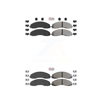 Front Rear Semi-Metallic Disc Brake Pads Kit For Ford F-450 Super Duty F-550 F-600 KNF-100988
