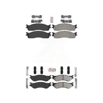 Front Rear Semi-Metallic Disc Brake Pads Kit For Dodge Ram 1500 3500 2500 KNF-100991