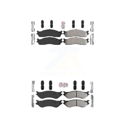 Front Rear Semi-Metallic Disc Brake Pads Kit For Dodge Ram 1500 3500 2500 KNF-100995