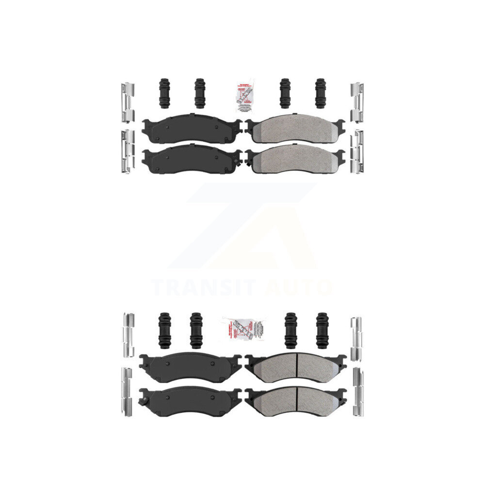 Front Rear Semi-Metallic Disc Brake Pads Kit For Dodge Ram 1500 3500 2500 KNF-100995