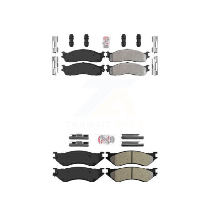 Front Rear Semi-Metallic Disc Brake Pads Kit For Dodge Ram 1500 3500 2500 KNF-100996