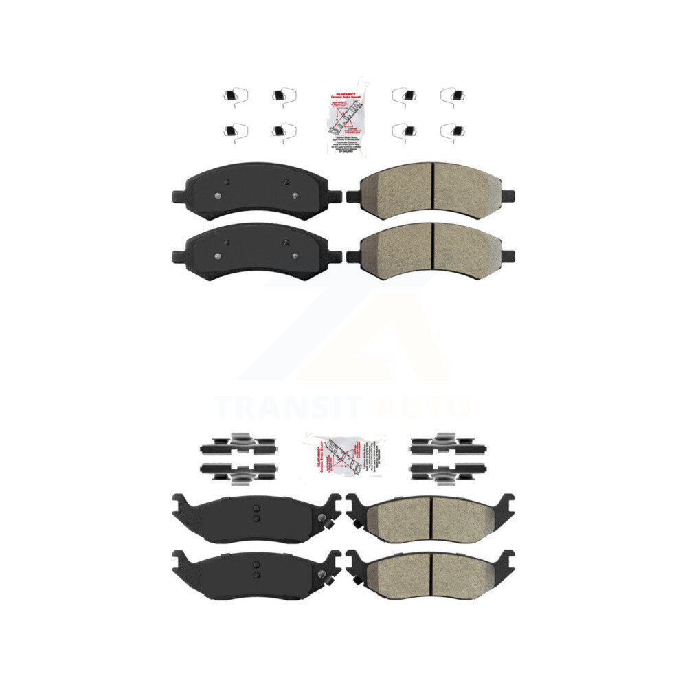 Front Rear Semi-Metallic Disc Brake Pads Kit For Ram 1500 Classic Dodge Chrysler Aspen KNF-101000