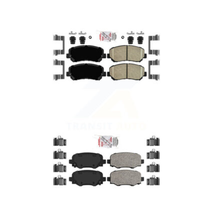 Front Rear Ceramic Disc Brake Pads Kit For 14-17 Jeep Cherokee With Single Piston Caliper KNF-101021