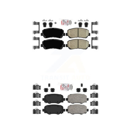 Front Rear Ceramic Disc Brake Pads Kit For 14-17 Jeep Cherokee With Single Piston Caliper KNF-101022