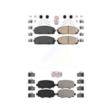 Front Rear Ceramic Disc Brake Pads Kit For 14-22 Jeep Cherokee With Dual Piston Caliper KNF-101037