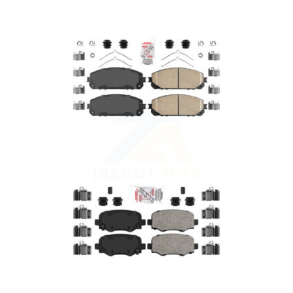 Front Rear Ceramic Disc Brake Pads Kit For 14-22 Jeep Cherokee With Dual Piston Caliper KNF-101038